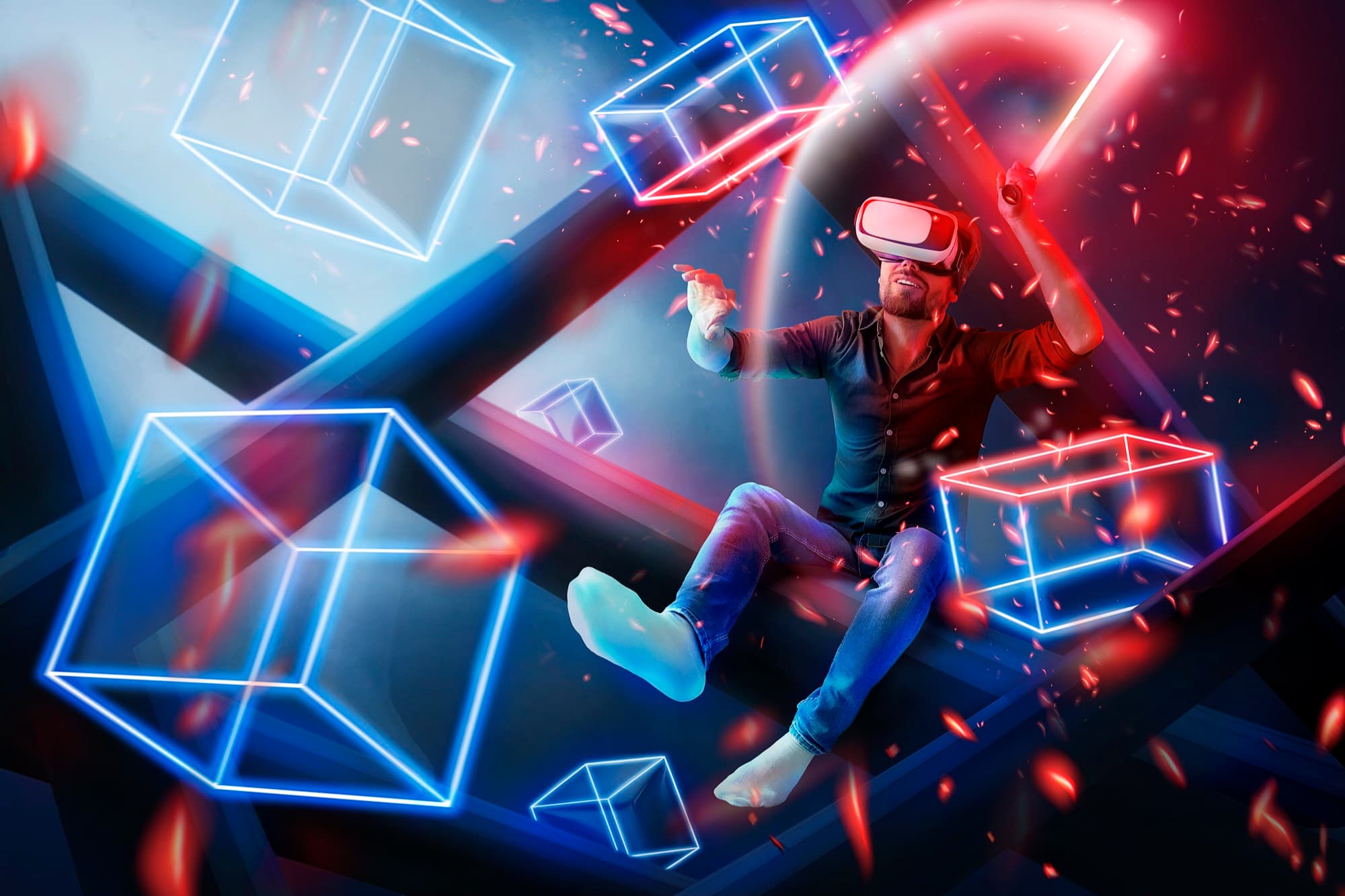 Metaverse concept collage